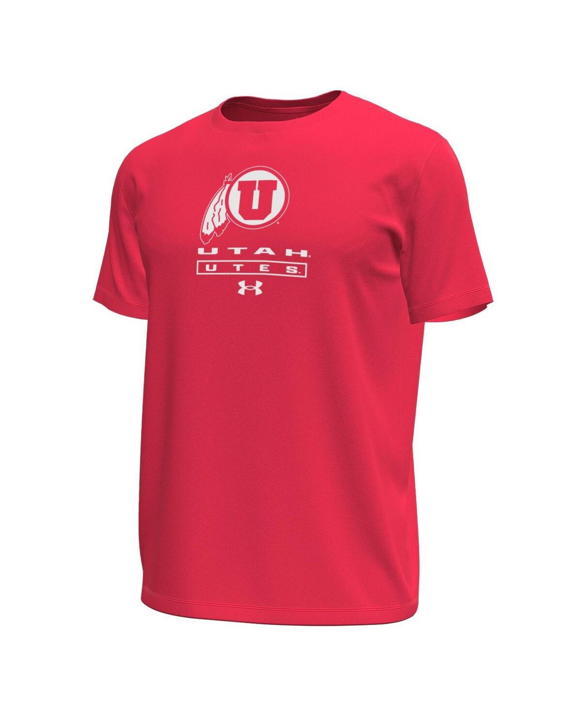 Under Armour Men's Red Utah Utes Stack Stretch Performance T-shirt In Red