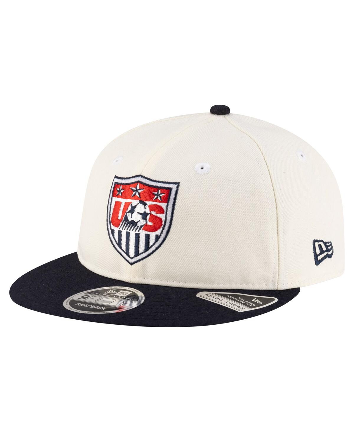 New Era Men's Cream Usmnt 1995 Retro-crown 9fifty Adjustable Hat In Black