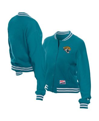 New Era - Women's Teal Jacksonville Jaguars Throwback Fleece Full-Snap Jacket