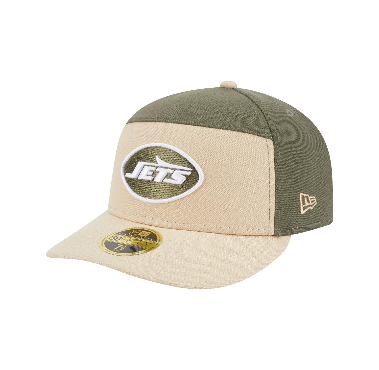 Men's Light Beige/Olive New York Jets Two-Tone Color Pack Split Panel 59FIFTY Fitted Hat