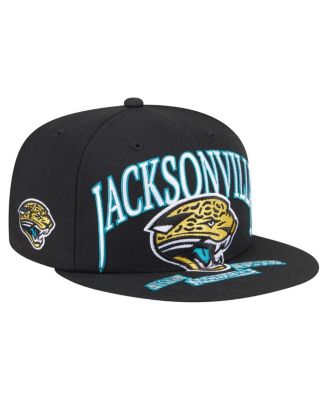 New Era - Men's Black Jacksonville Jaguars Throwback Oversized 59FIFTY Fitted Hat