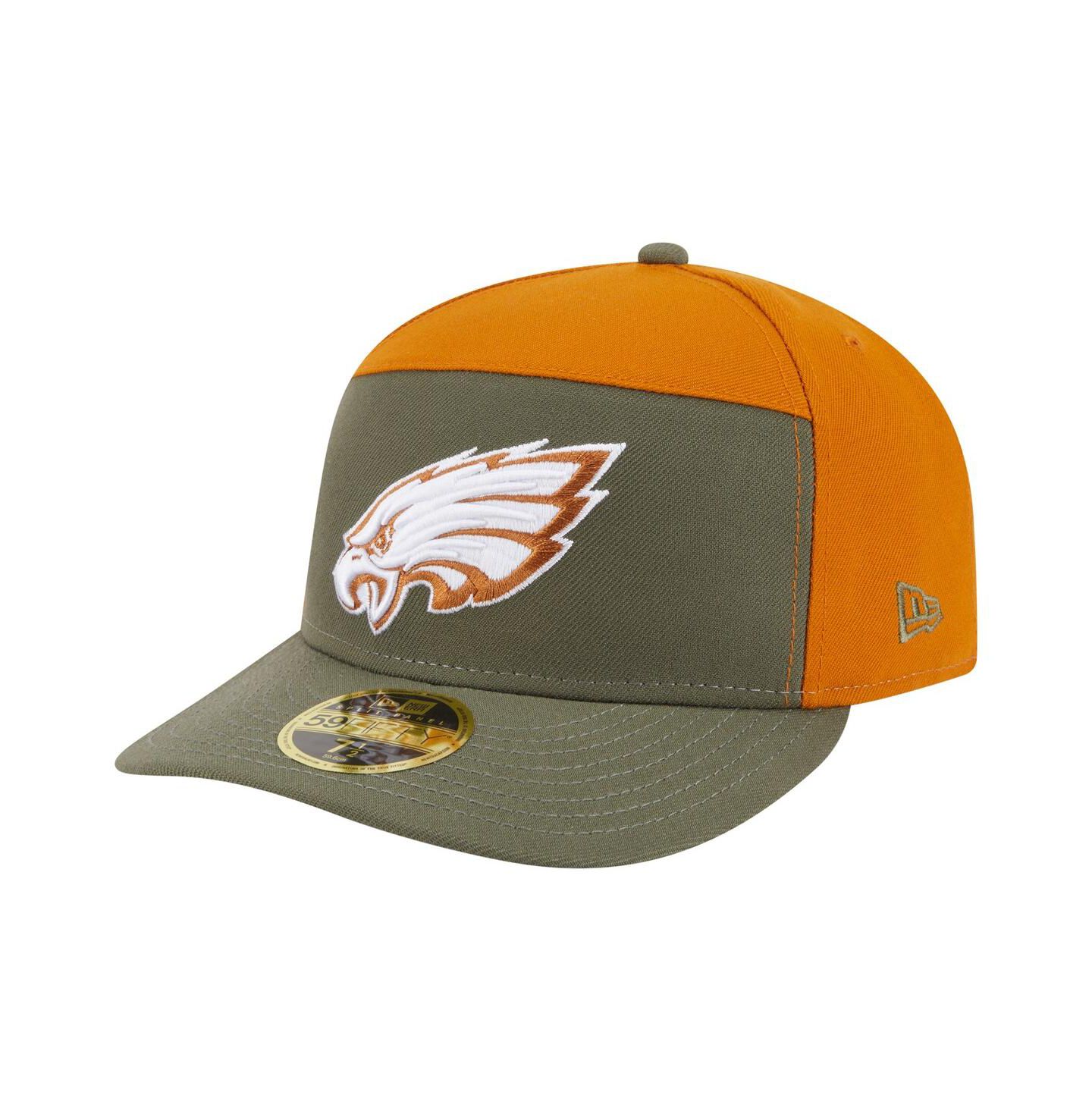 Мужские головные уборы New Era Olive/Brown Philadelphia Eagles Two-Tone Color Pack Split Panel 59FIFTY Fitted Hat — фото 1