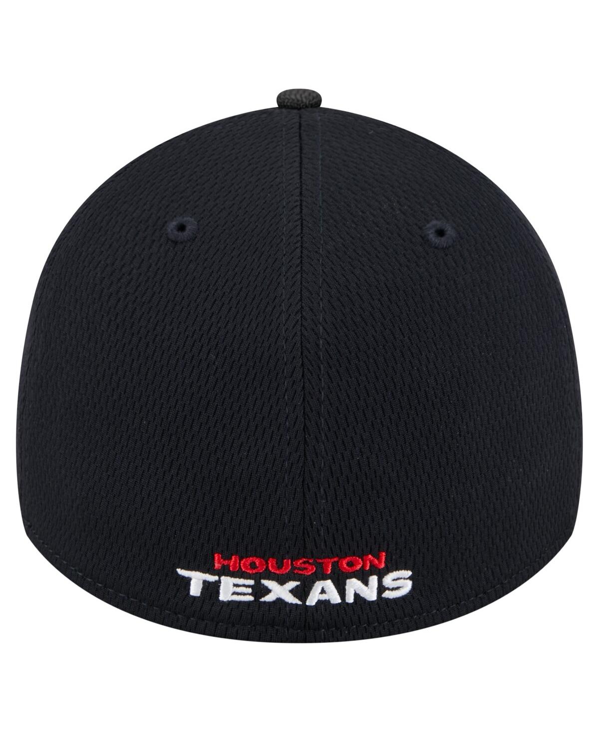 New Era Men's Navy Houston Texans Visor Hit 39thirty Flex Hat In Black