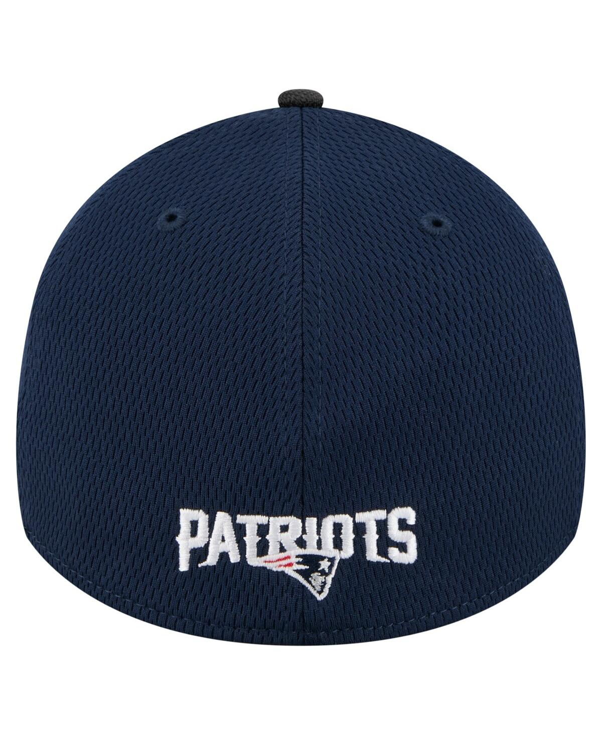 New Era Men's Navy New England Patriots Visor Hit 39thirty Flex Hat In Blue