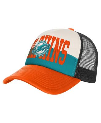 Outerstuff - Big Boys and Girls White/Orange Miami Dolphins Modern Fan Trucker Adjustable Hat