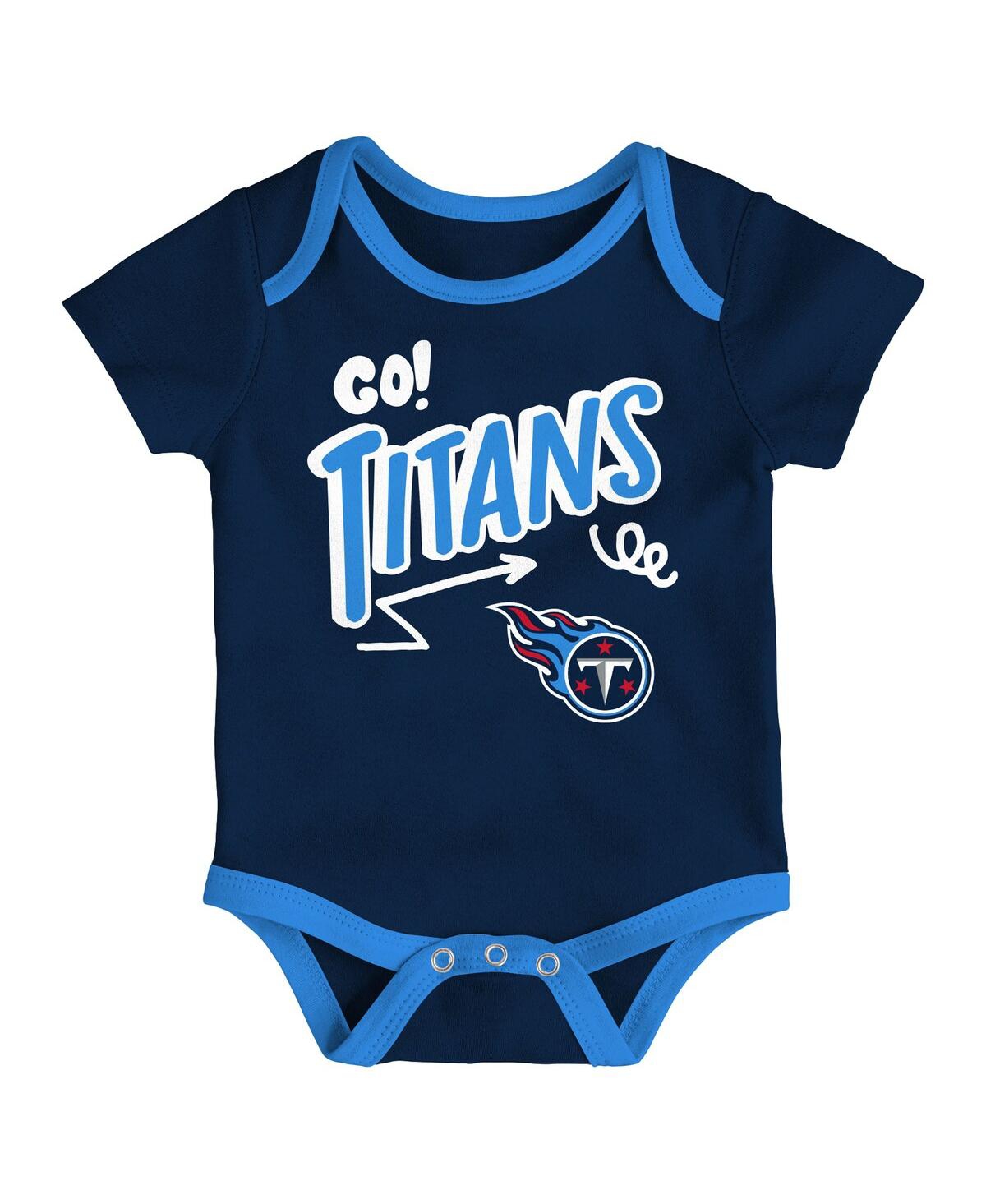 Outerstuff Baby Boys And Girls 3-piece Tennessee Titans All Day Play Bodysuit Set In Multi
