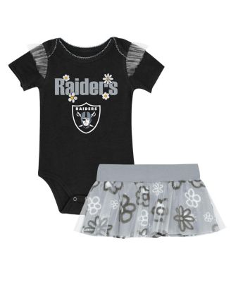 Outerstuff - Baby Girls Las Vegas Raiders My Team Rocks Bodysuit and Skirt Set