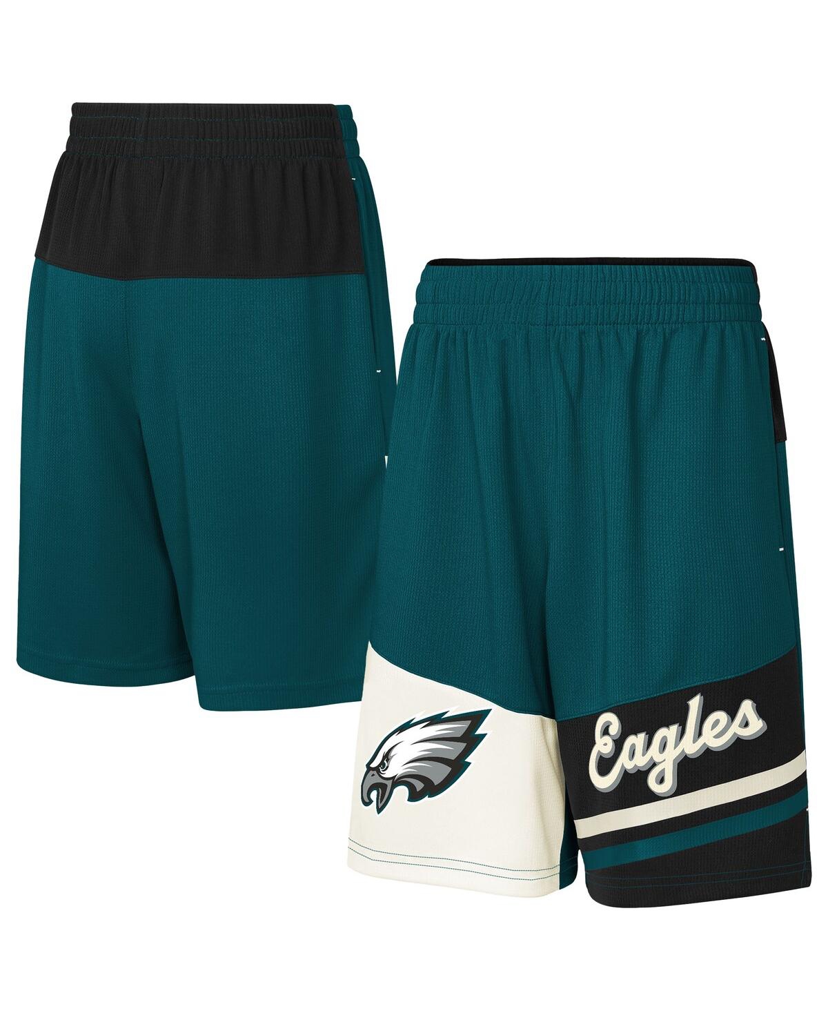 Outerstuff Big Boys And Girls Midnight Green Philadelphia Eagles Fandemonium Mesh Shorts In Green