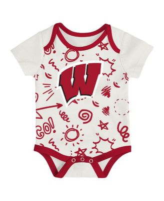 Baby Boys and Girls 3-Pack Wisconsin Badgers All Day Play Bodysuit Set