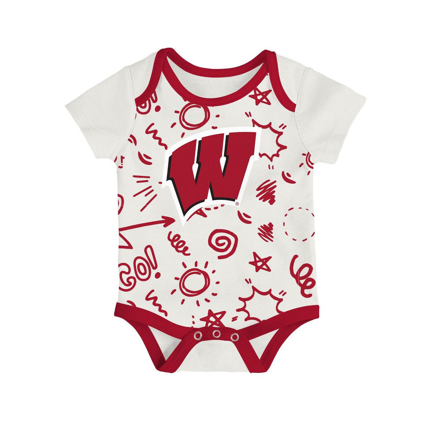 Baby Boys and Girls 3-Pack Wisconsin Badgers All Day Play Bodysuit Set