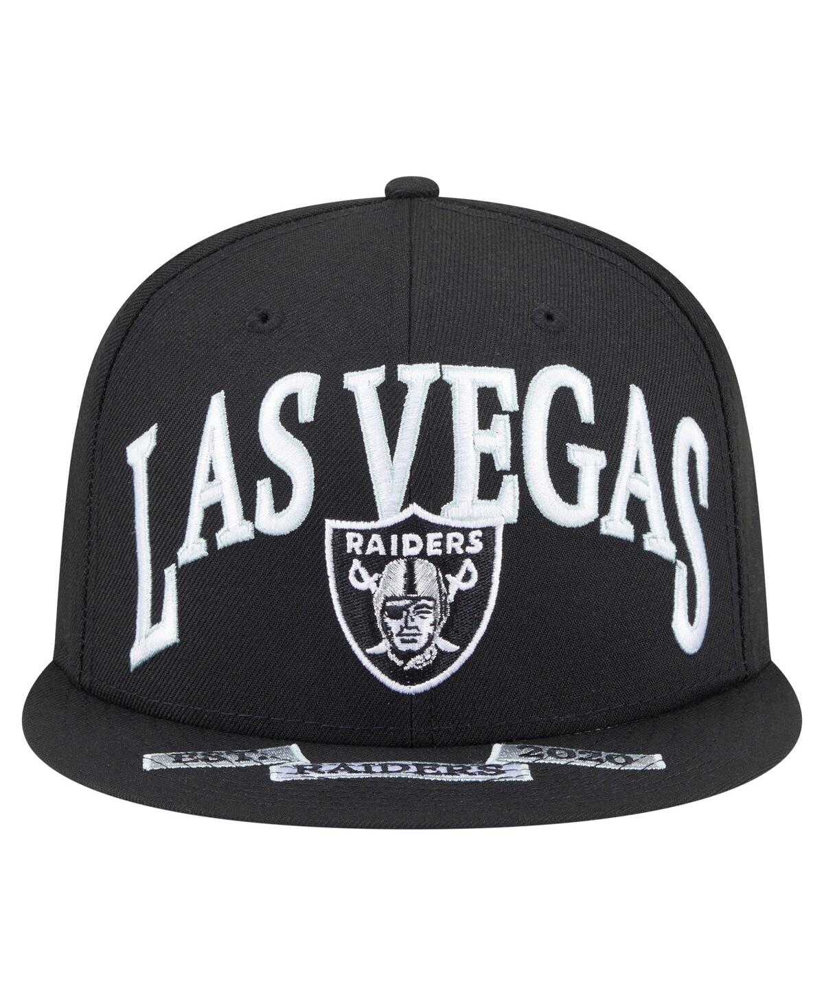 New Era Men's Black Las Vegas Raiders Oversized 59fifty Fitted Hat In Black