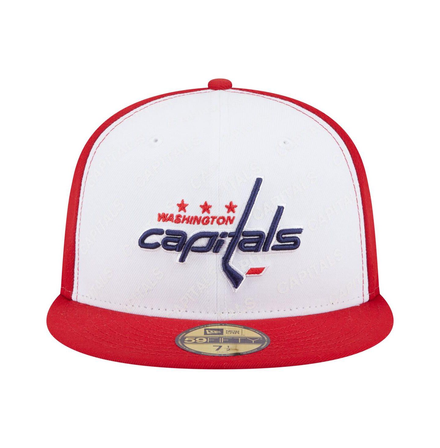 Мужская кепка New Era White/Red Washington Capitals Repeat Two-Tone 59FIFTY Fitted Hat — фото 4