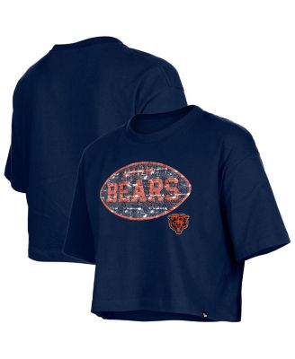 New Era - Girl's Navy Chicago Bears Flip Sequin Boxy T-Shirt