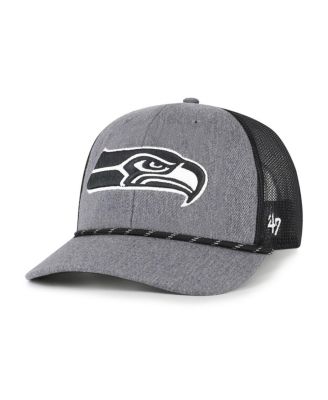 '47 Brand - Men's Heather Charcoal Seattle Seahawks Carbon Rope Trucker Adjustable Hat