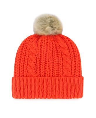 Women's Orange Cleveland Browns Meeko Cuffed with Pom Knit Hat
