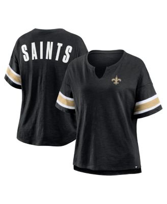 Fanatics - Women's Black New Orleans Saints Plus Size Redzone Notch Neck T-Shirt