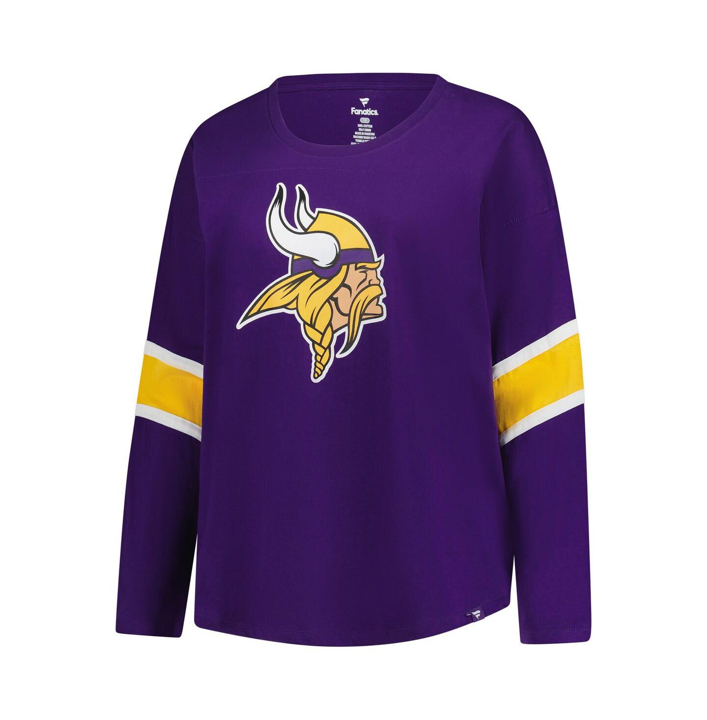 Женская футболка Fanatics Purple Minnesota Vikings Plus Size Redzone 3/4-Sleeve Scoop Neck — фото 3