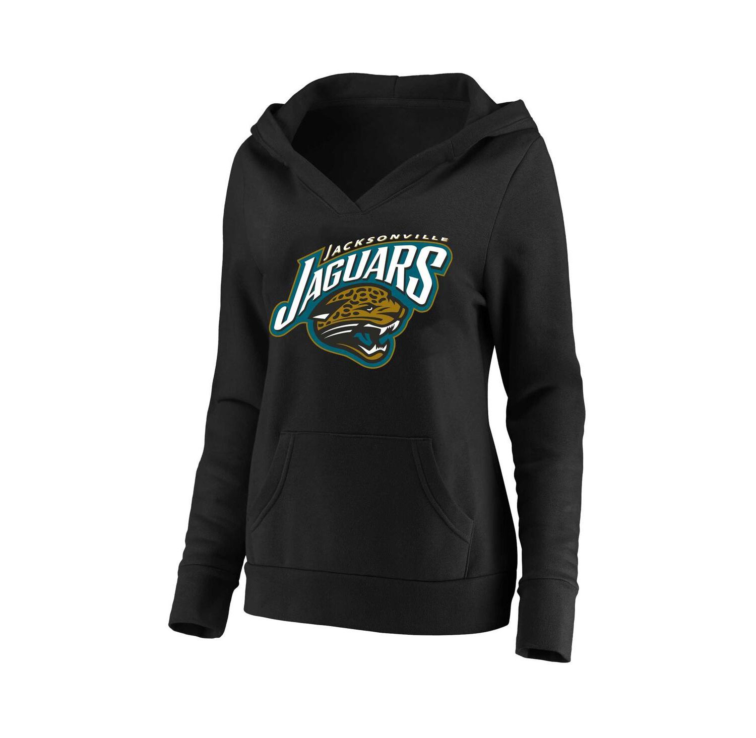 Mitchell Ness Women's Black Jacksonville Jaguars Classic Logo V-Neck Pullover Hoodie
