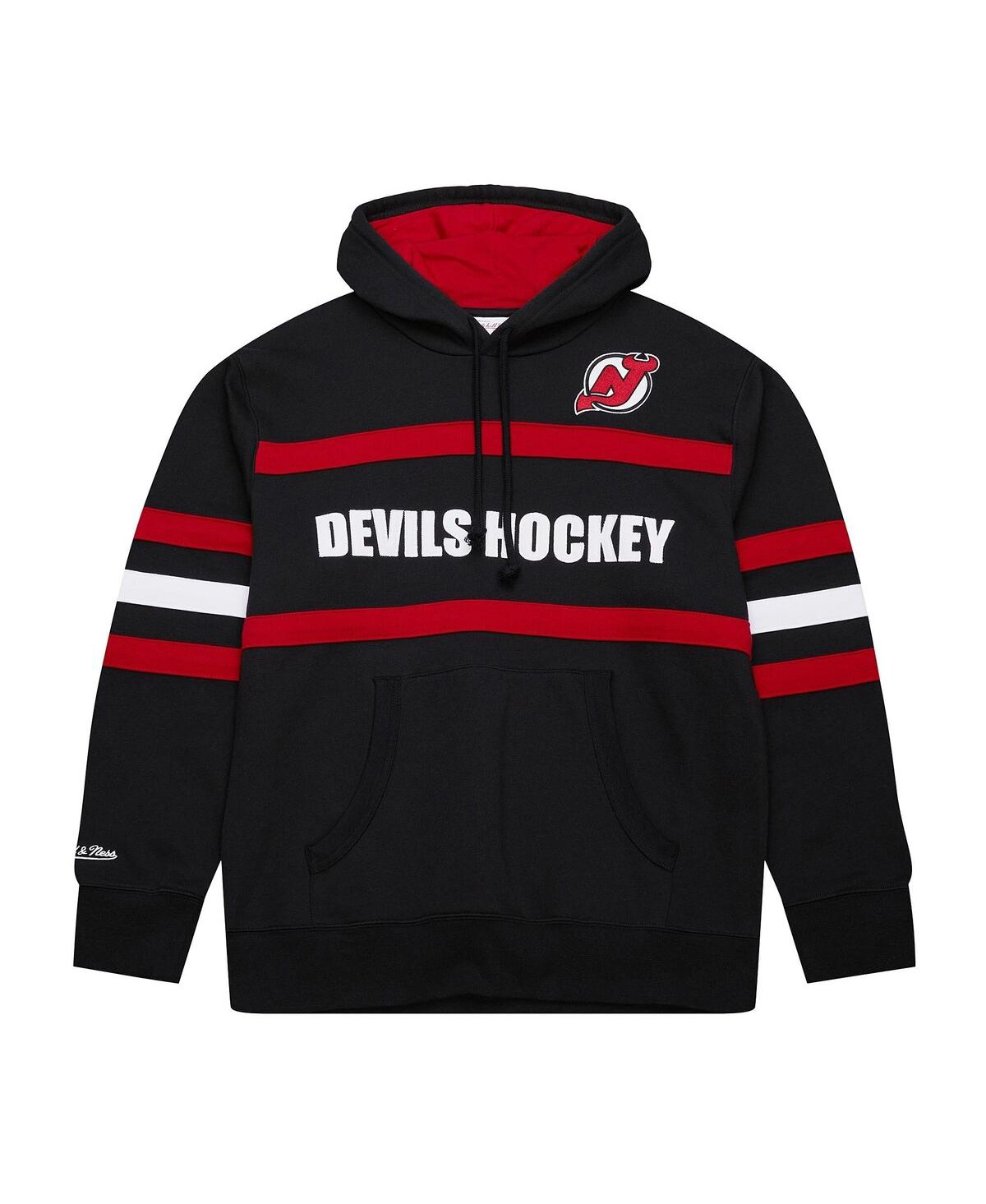 Mitchell & Ness Mitchell Ness Men's Black New Jersey Devils Head Coach Slogan Pullover Hoodie In Black