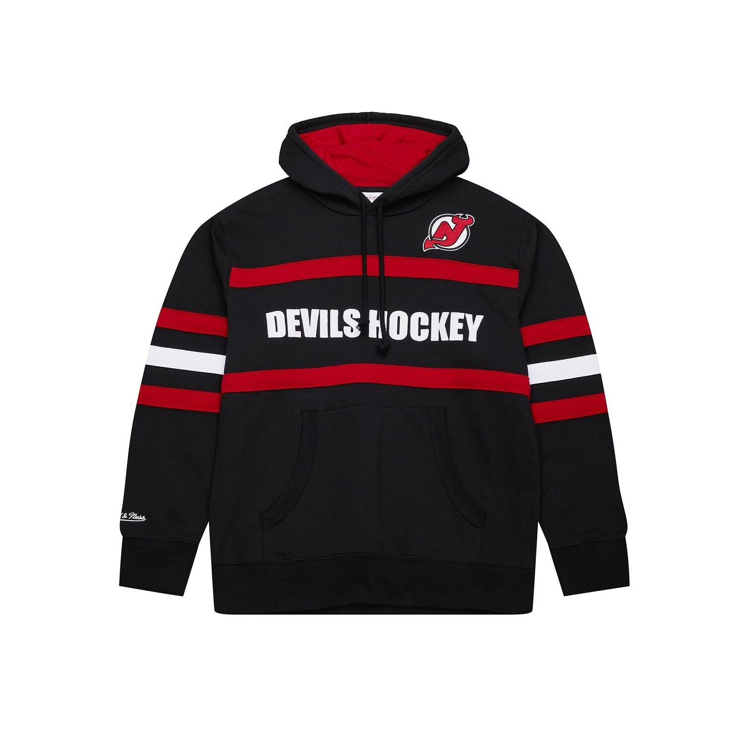 Mitchell Ness Men's Black New Jersey Devils Head Coach Slogan Pullover Hoodie