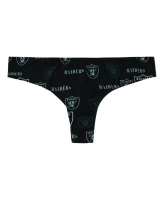 Women's Black Las Vegas Raiders Mosaic All Over Print Thong