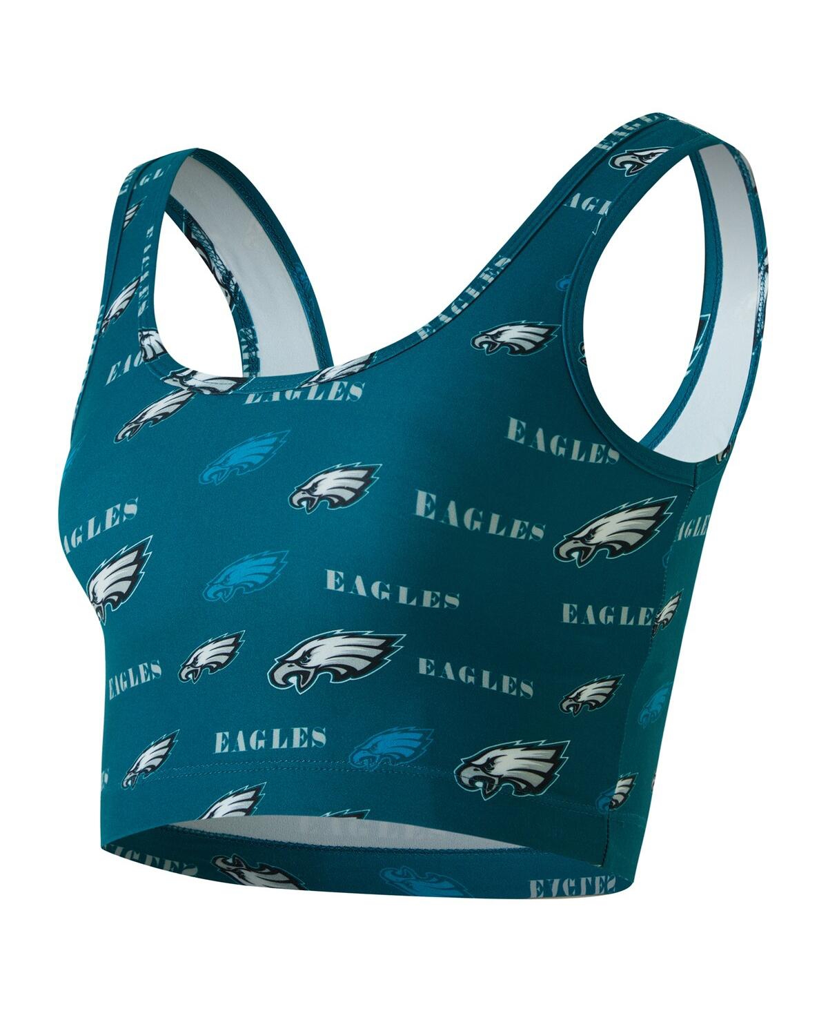 Concepts Sport Women's Midnight Green Philadelphia Eagles Mosaic Allover Print Bralette In Blue