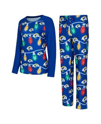 Concepts Sport - Women's Los Angeles Rams Garland Knit Raglan Long Sleeve Top Pants Set