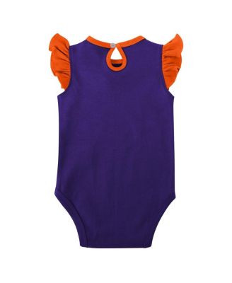 Baby Girls 2-Pack Orange/Purple Clemson Tigers Spread the Love Bodysuit Set