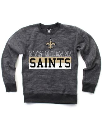 Wes Willy Big Boys and Girls Black New Orleans Saints Reversible Fleece Pullover Sweatshirt