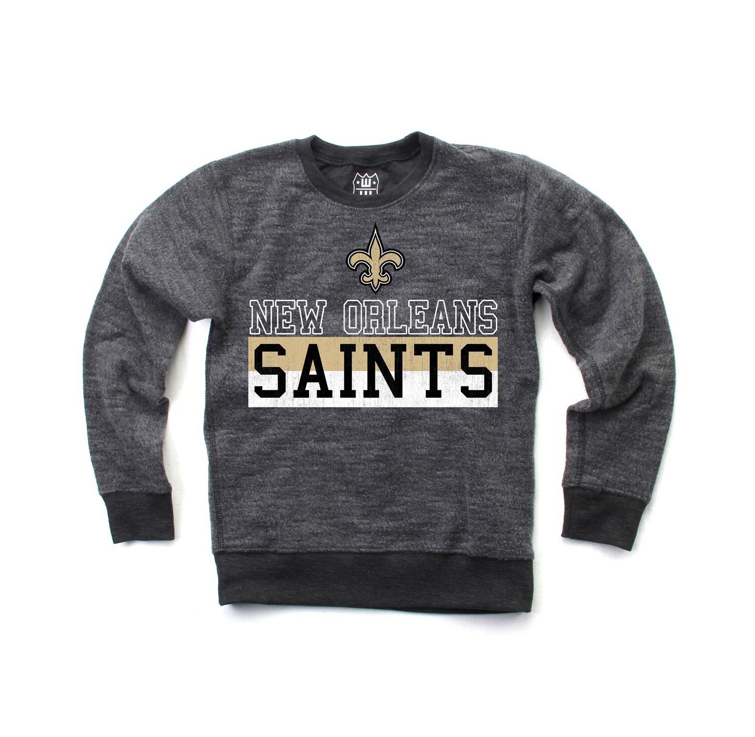 Wes Willy Big Boys and Girls Black New Orleans Saints Reversible Fleece Pullover Sweatshirt