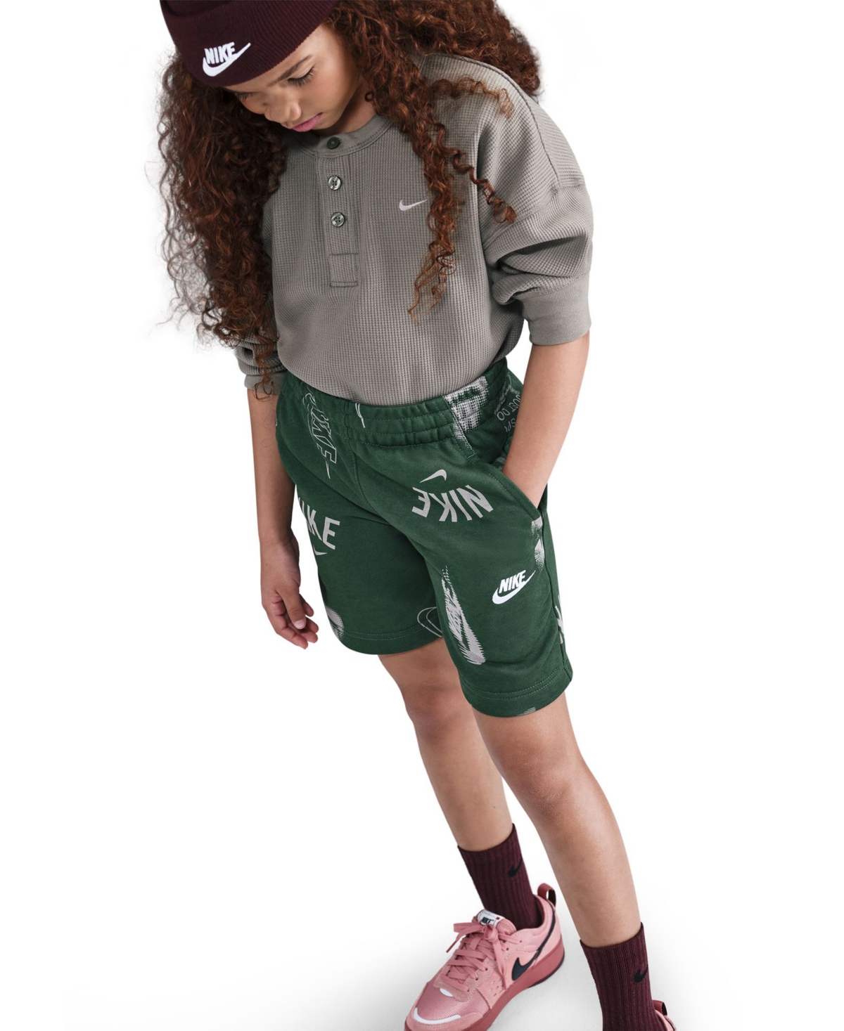 Nike Kids 7-20 Sportswear Club French Terry Shorts In Green