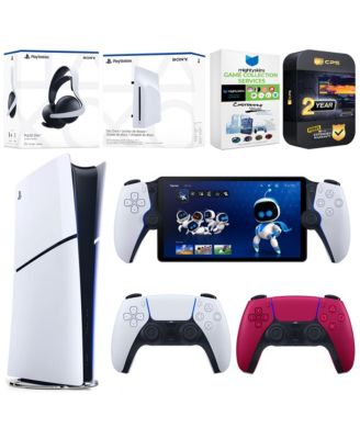 PlayStation 5 Slim Digital Console Bundle with Disc Drive, Extra Controller, Pulse Elite Headset, PlayStation Portal