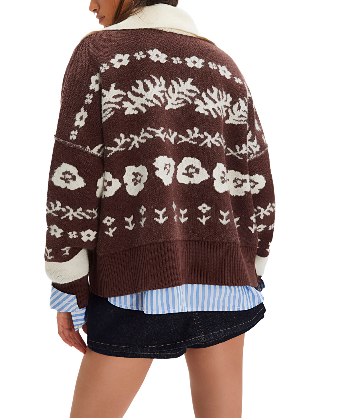 Free People Women's Shelby Collared Button-Front Cardigan Sweater