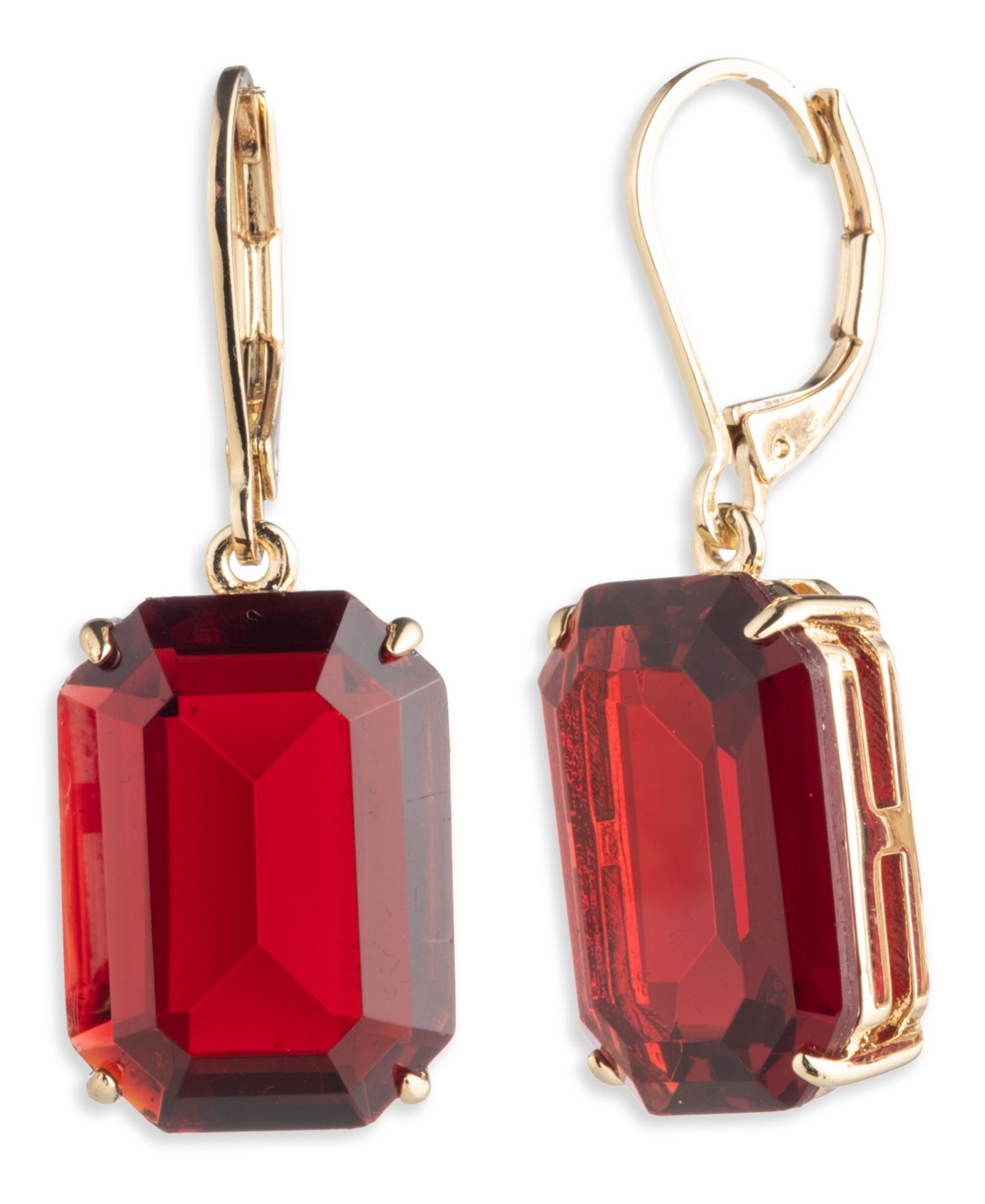 Lauren Ralph Glass Stone Gold-Tone Drop Earrings