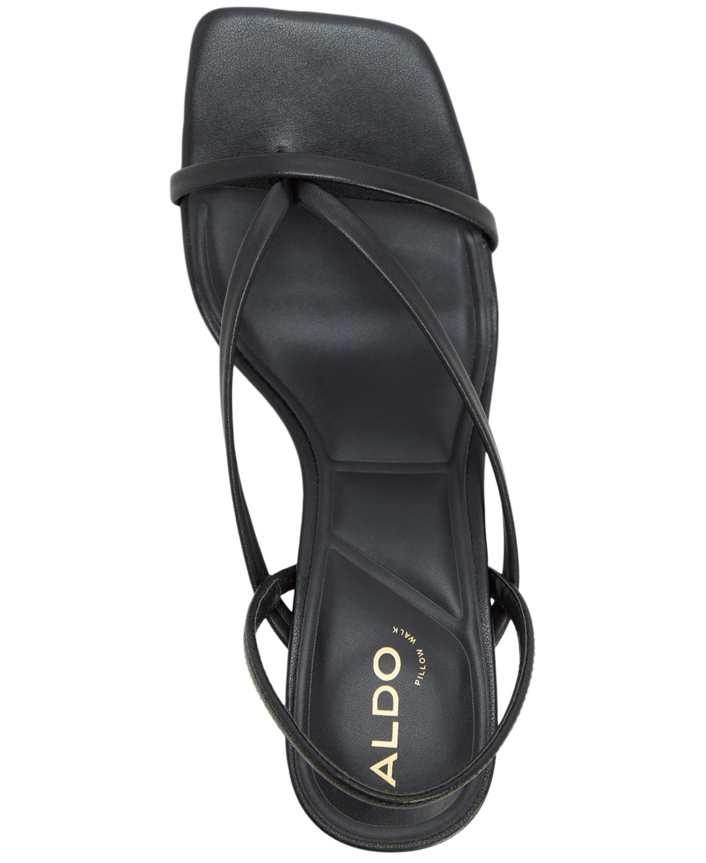 Женские сандалии ALDO Riva Slingback Square Toe Dress Sandals, цвет: Чёрный гладкий — фото 4