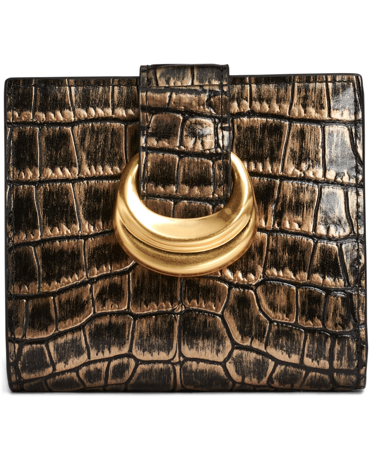Donna Karan New York Women's Valley Stream Metallic Croco Small Wallet