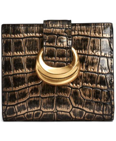 Donna Karan New York Valley Stream Metallic Croco Small Wallet