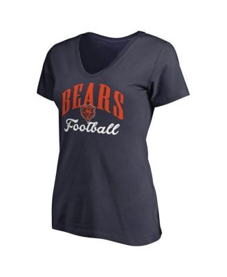 Women's Navy Chicago Bears Victory Script V-Neck T-Shirt
