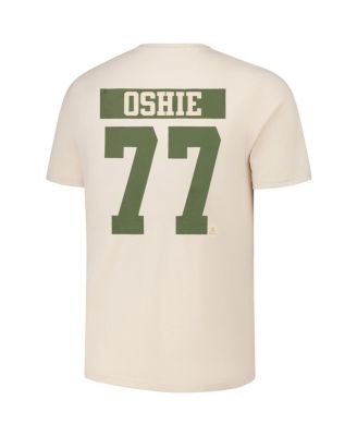 Men's TJ Oshie Khaki Washington Capitals 2024 NHL Military Appreciation Richmond Delta Player Name Number T-Shirt