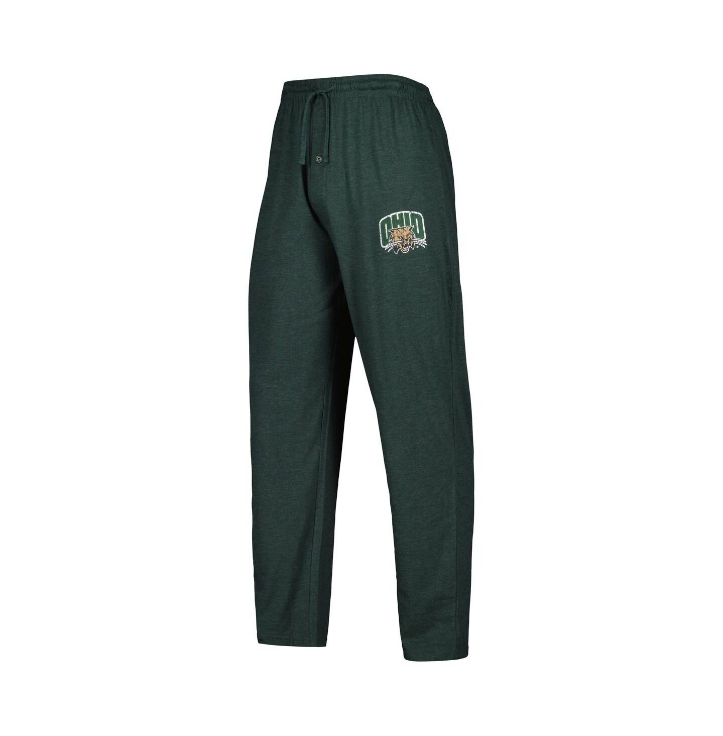 Мужские пижамы Concepts Sport Men's Green/Charcoal Ohio Bobcats Meter Long Sleeve Top and Pants Sleep Set — фото 4