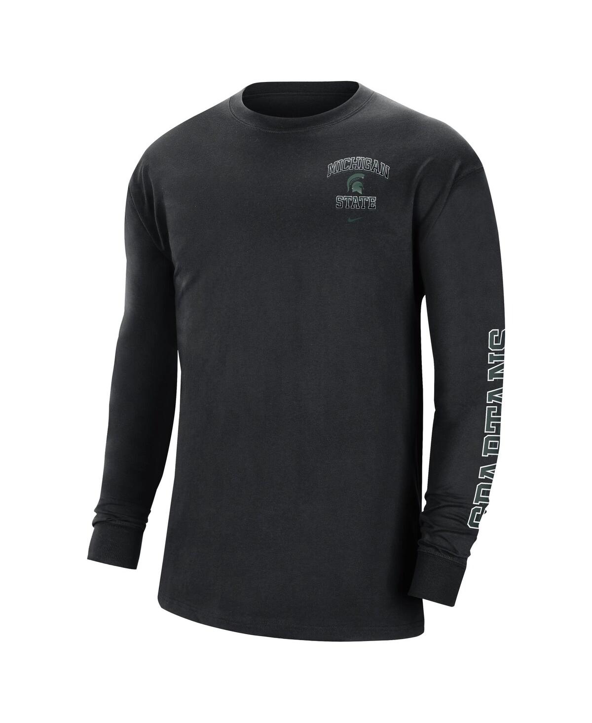 Nike Men's Black Michigan State Spartans Tour Max 90 Long Sleeve T-shirt In Black