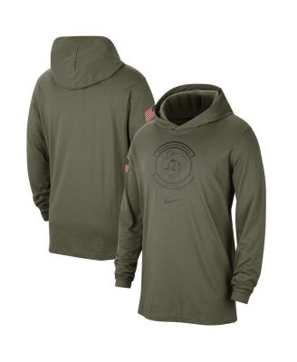 Nike - Men's Olive Oklahoma State Cowboys Military Pack Long Sleeve Hoodie T-Shirt