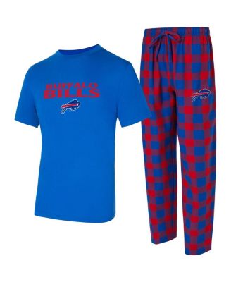 Concepts Sport - Men's Royal/Red Buffalo Bills Avondale T-shirt and Flannel Pants Set