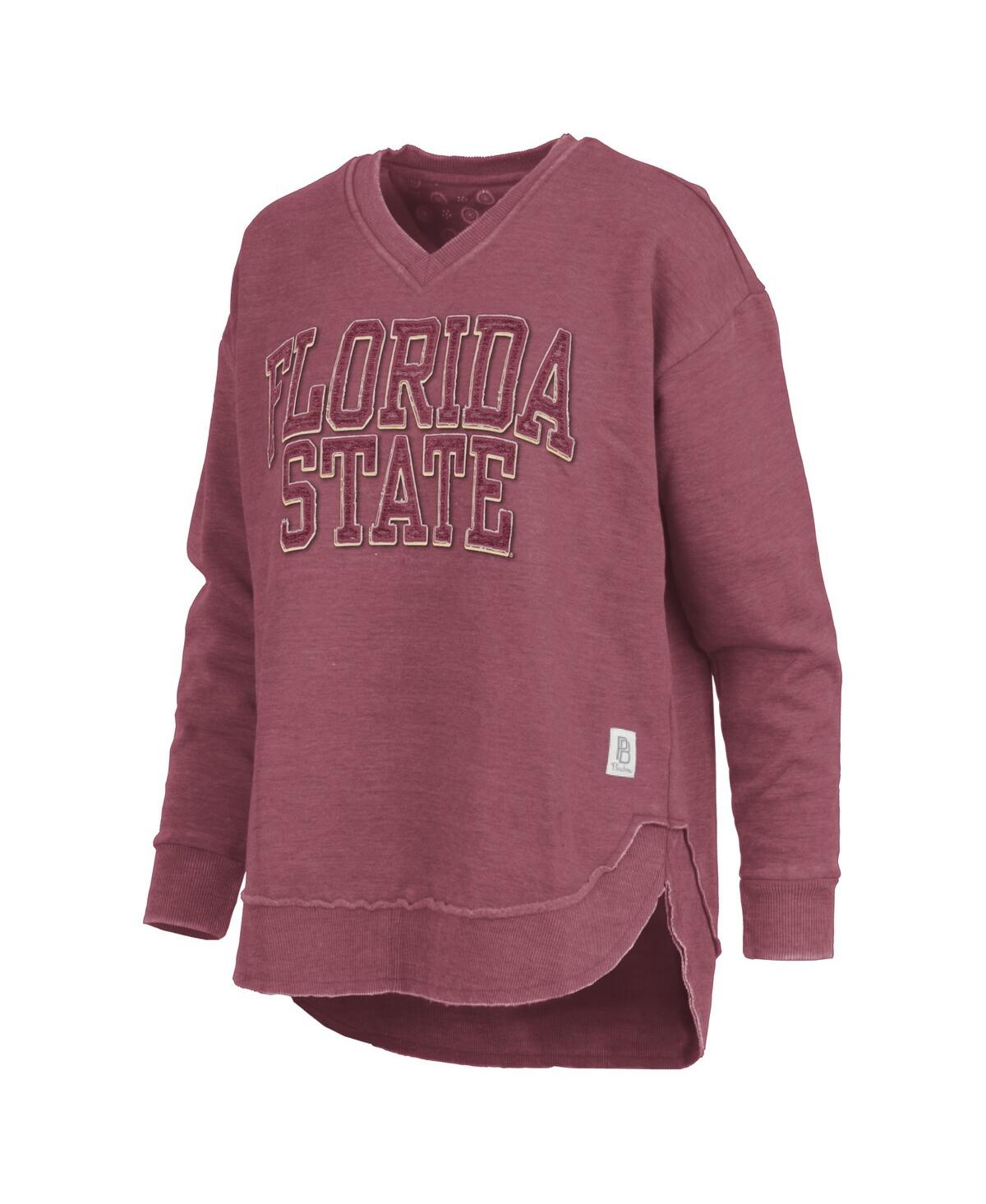 Pressbox Women's Garnet Florida State Seminoles Westin Poncho V-neck Pullover Sweatshirt In Burgundy