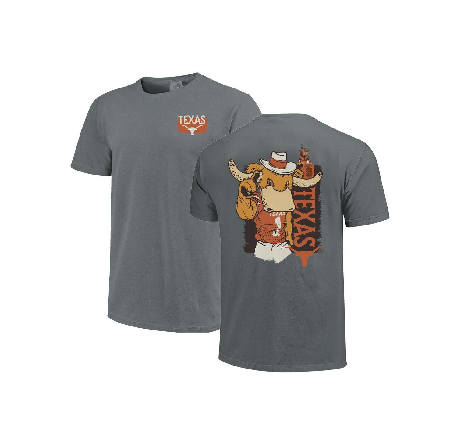 Men's and Women's Gray Texas Longhorns Hyper Local House Mascot Built T-Shirt