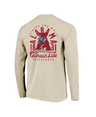 Men's Natural Alabama Crimson Tide Comfort Colors Mascot Overlay Long Sleeve T-Shirt