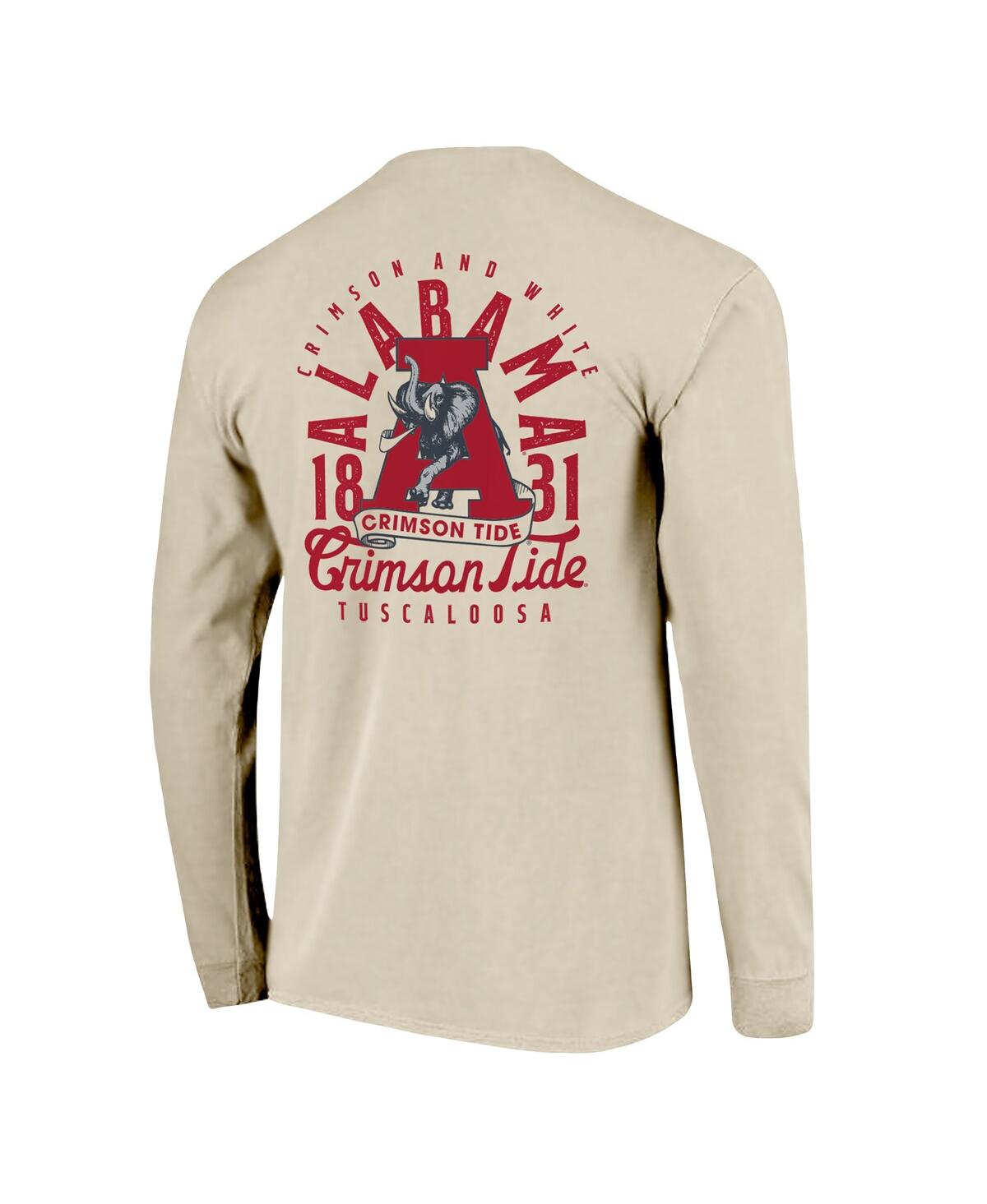 Image One Men's Natural Alabama Crimson Tide Comfort Colors Mascot Overlay Long Sleeve T-shirt In Neutral