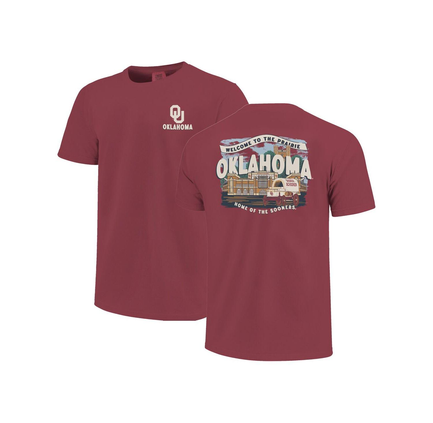 Big Boys and Girls Crimson Oklahoma Sooners Local Campus Scene T-Shirt