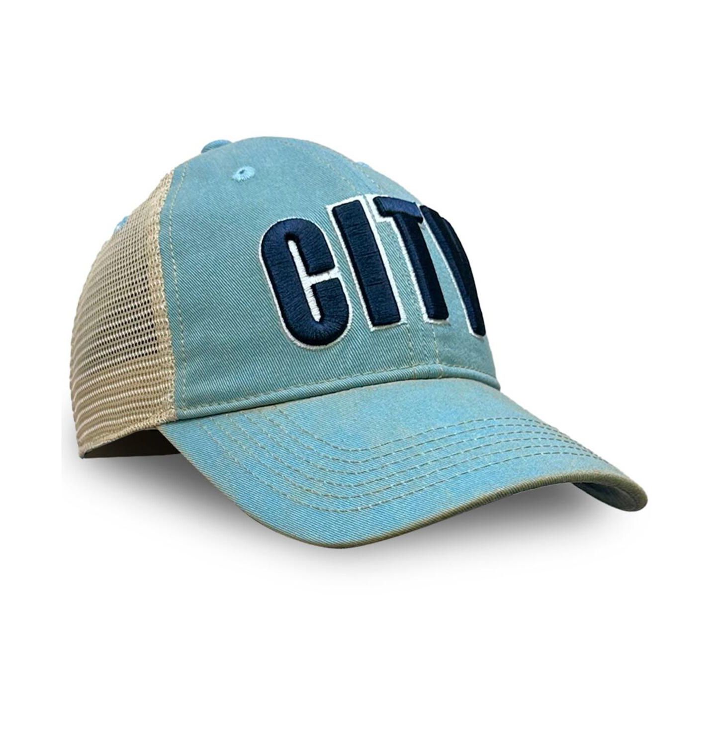 Мужская кепка 1863FC Sky Blue Manchester City Washed Trucker Adjustable Hat — фото 3