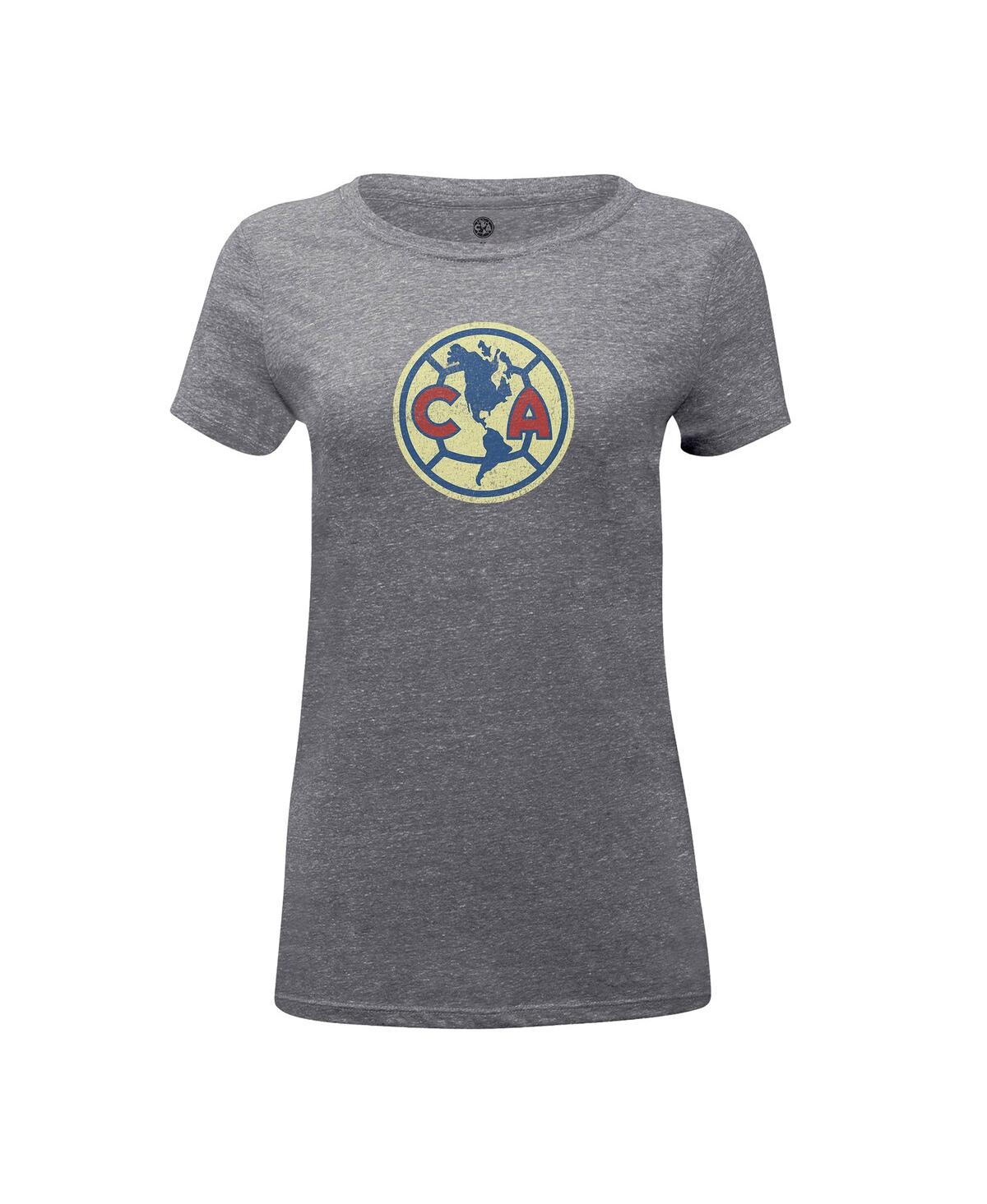 1863fc Women's Heather Gray Club America Color Badge Tri-blend T-shirt In Gray